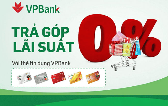 Trả góp lãi suất 0% với thẻ tín dụng VPbank MC2